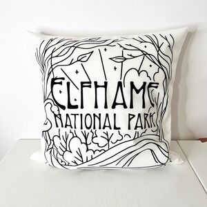 The Bookish Box Elfhame National Park Pillowcase White Black Fantasy Art
